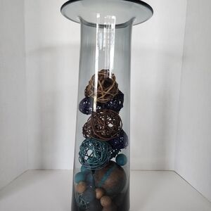 Elegant Glass Vase with Decorative Balls